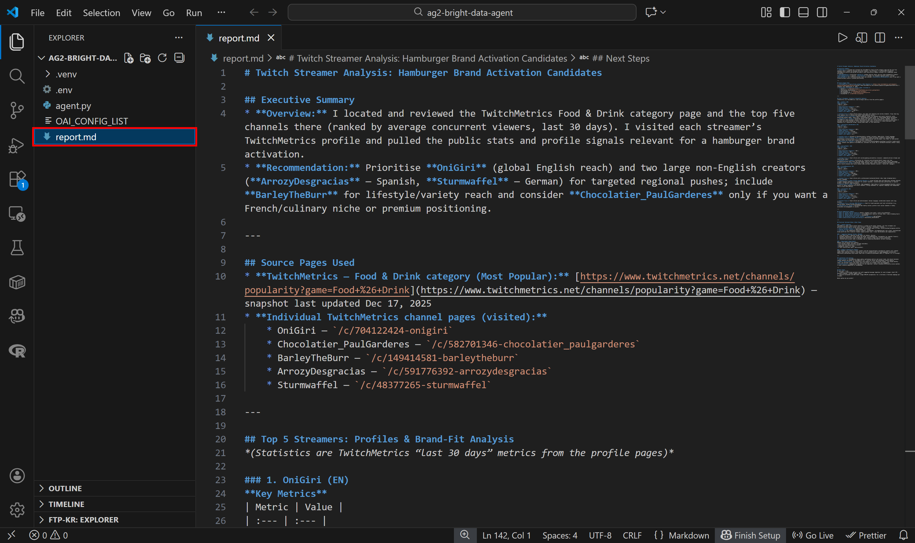 由智能体生成的 report.md 文件