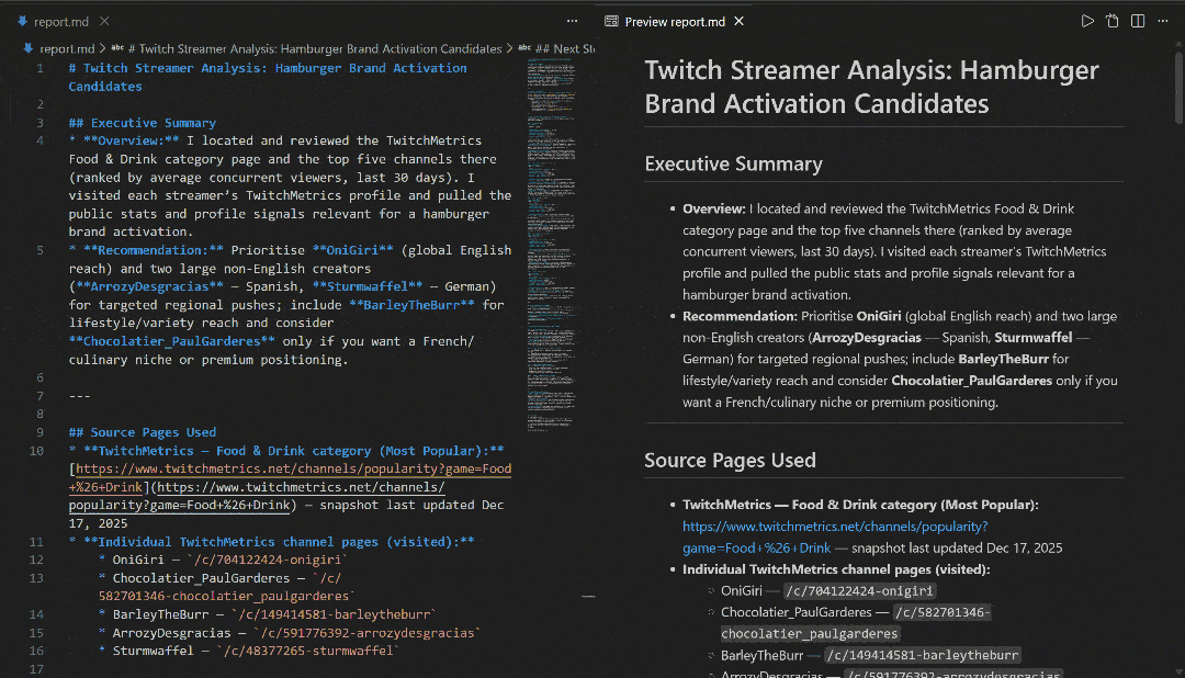 滚动查看输出报告