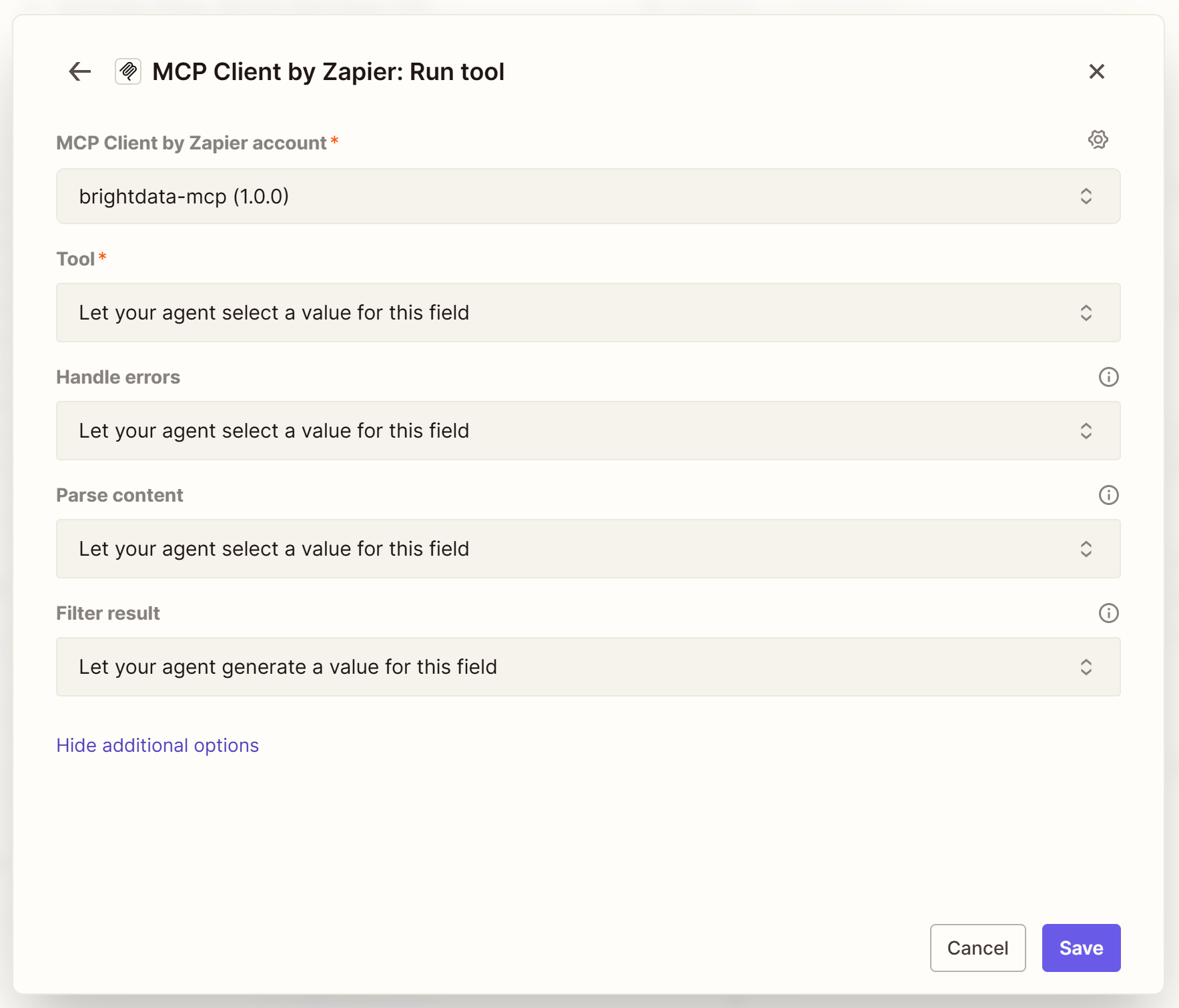 Zapier 识别到官方 brightdata-mcp 集成