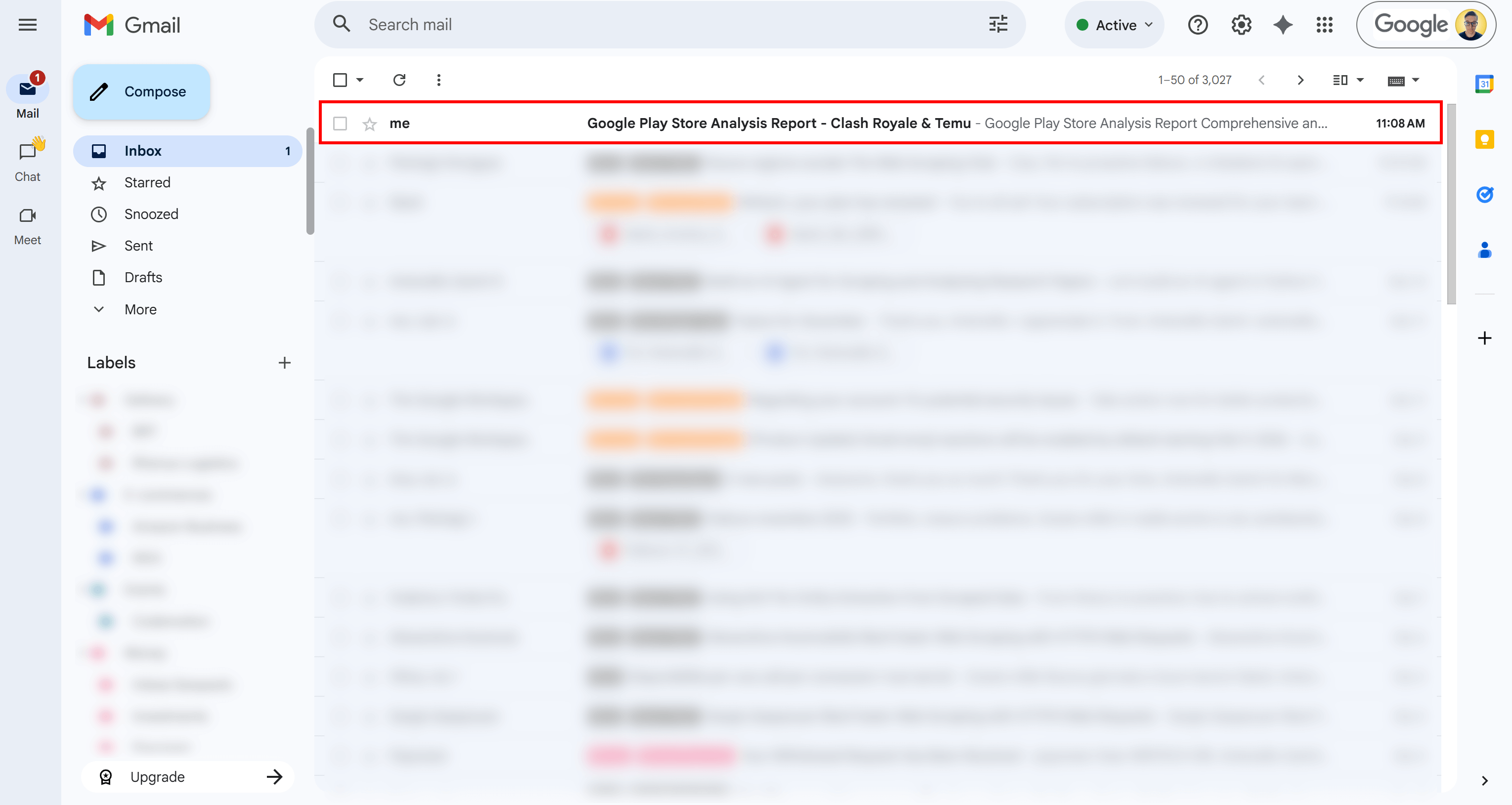 在邮箱中收到 Google Play 报告邮件