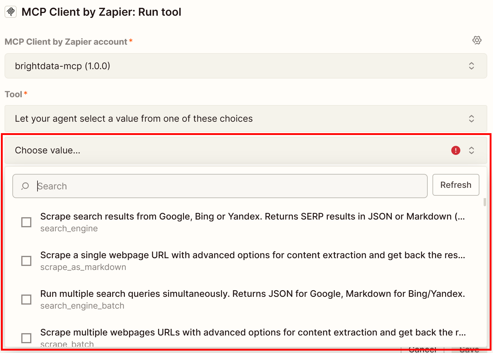 可看到可用的 Web MCP 工具