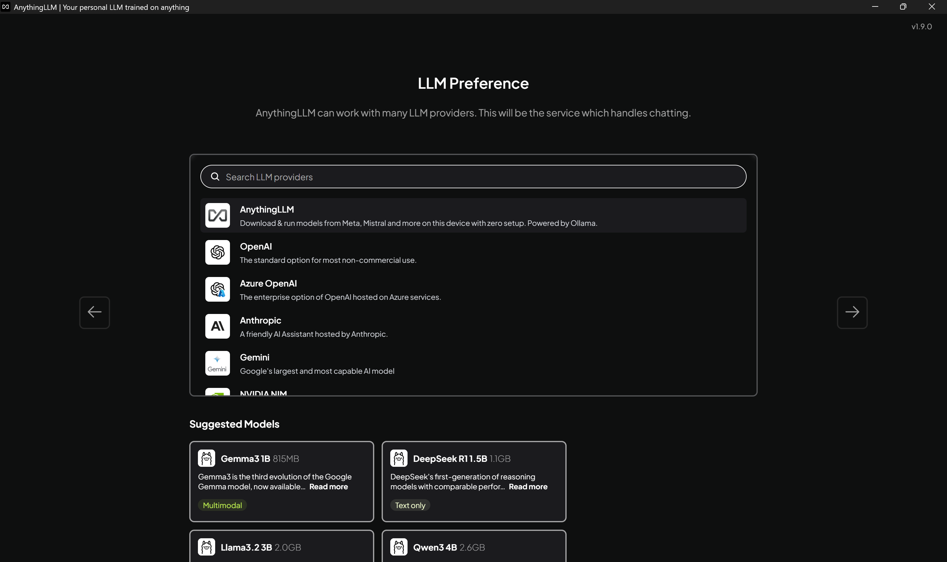 AnythingLLM 欢迎界面