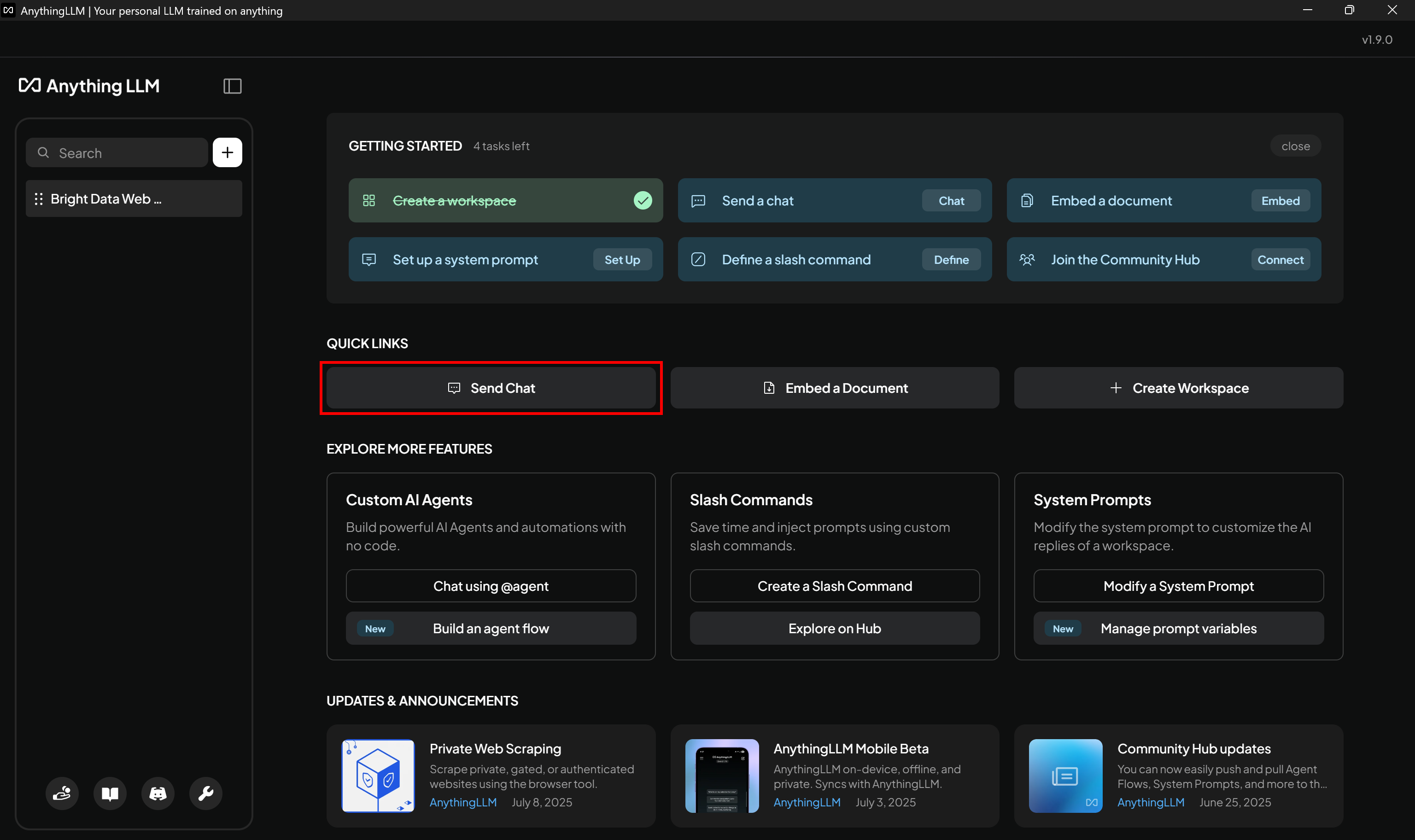 点击 Send Chat 按钮