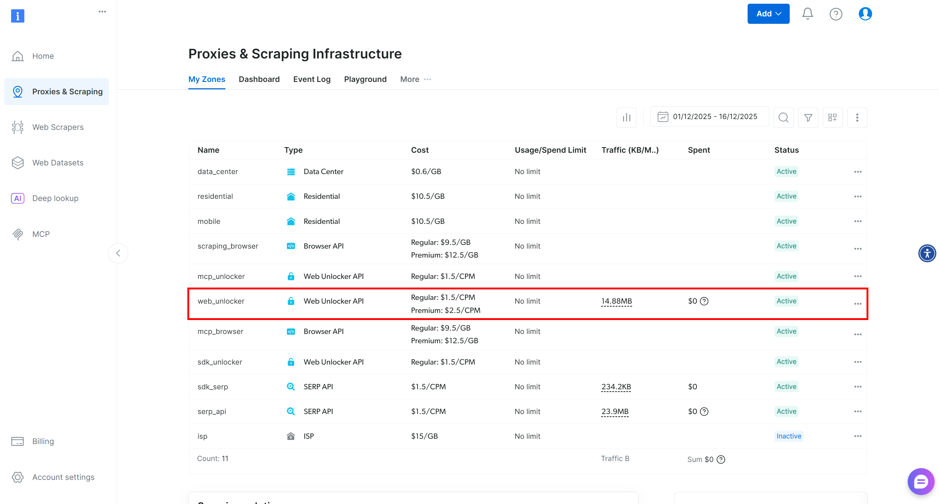 注意名为 “web_unlocker” 的 zone