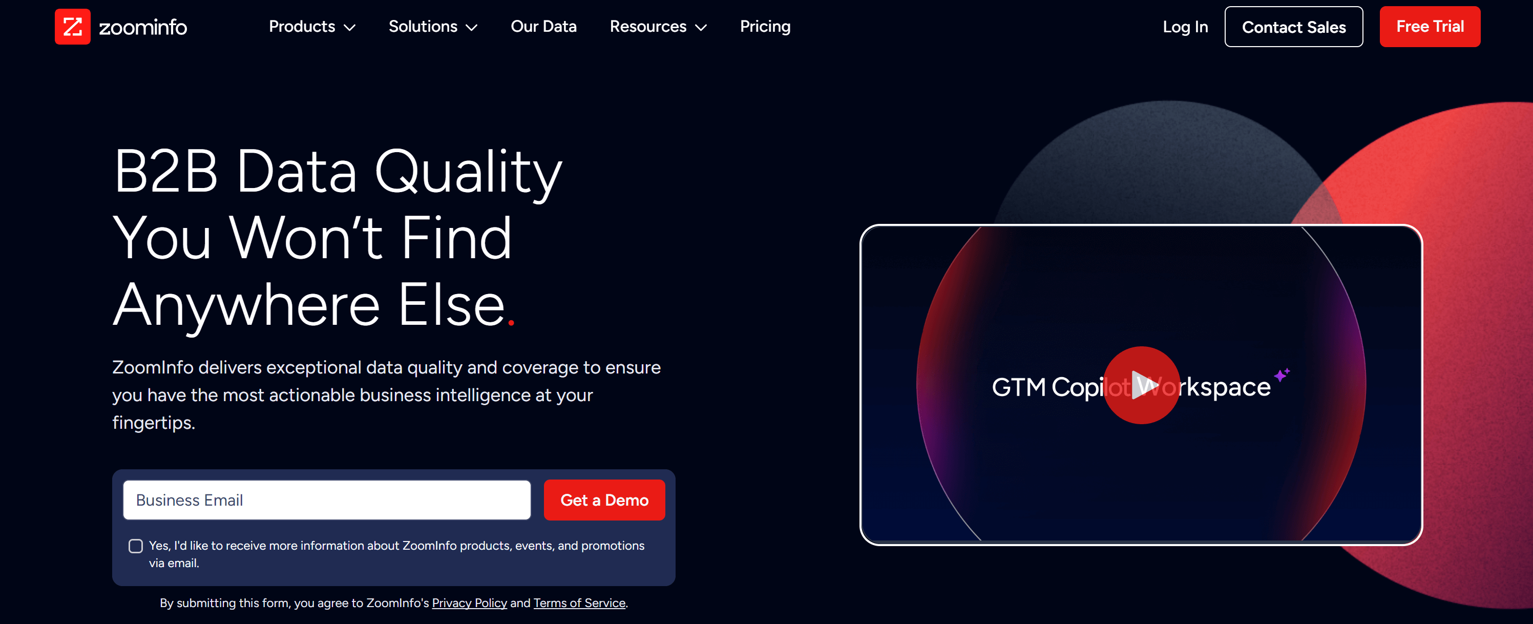 ZoomInfo's firmographic data