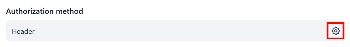 点击 “Authentication Method” 区域中的齿轮图标
