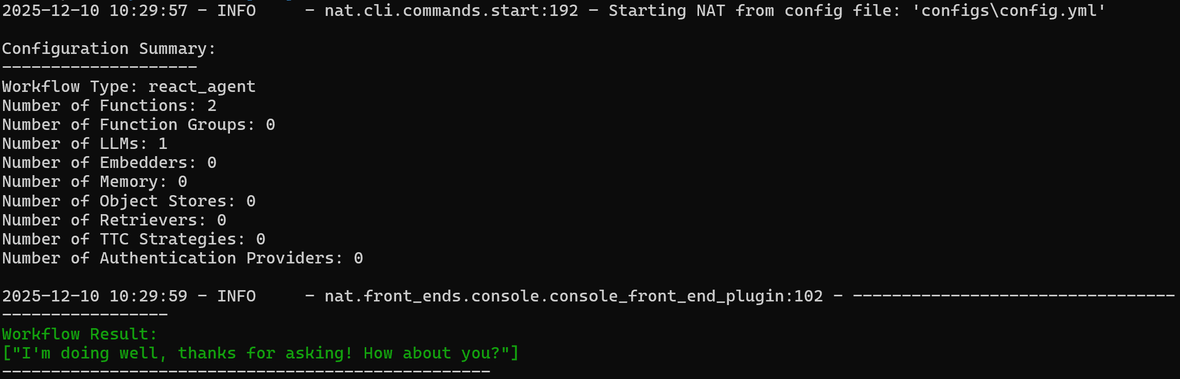 智能体输出的结果