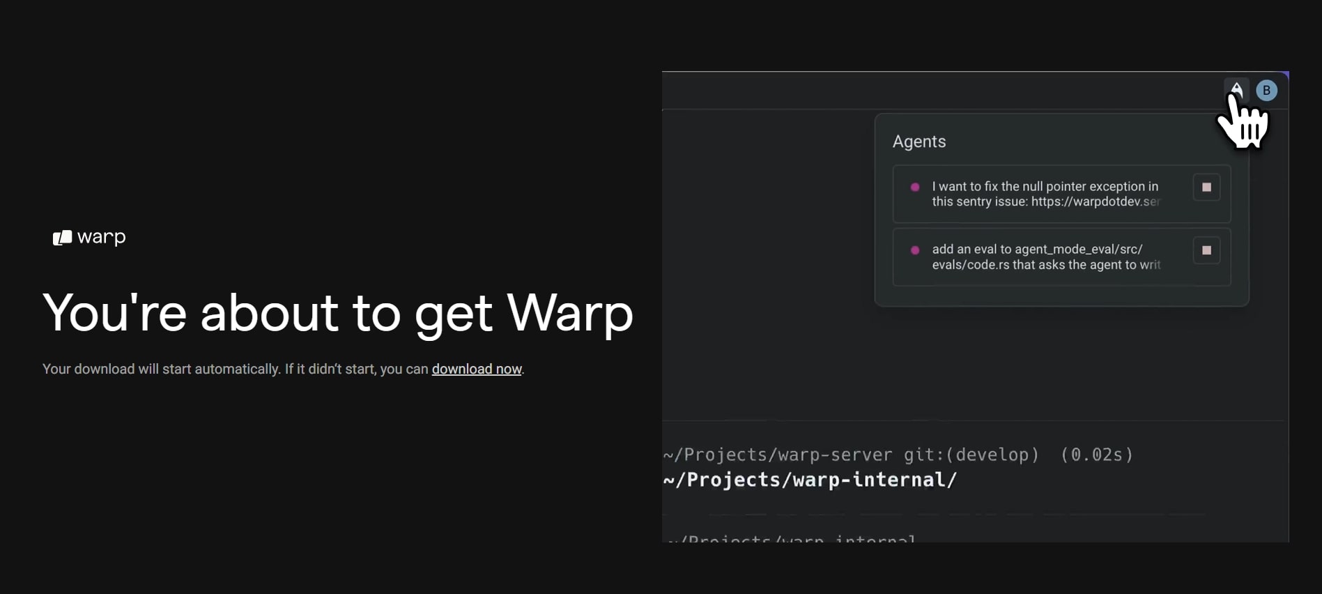warp homepage