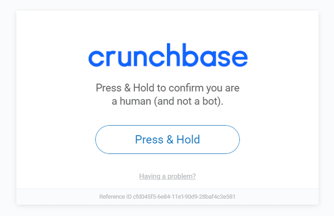 Crunchbase 的 PerimeterX“按住不放”人工验证挑战