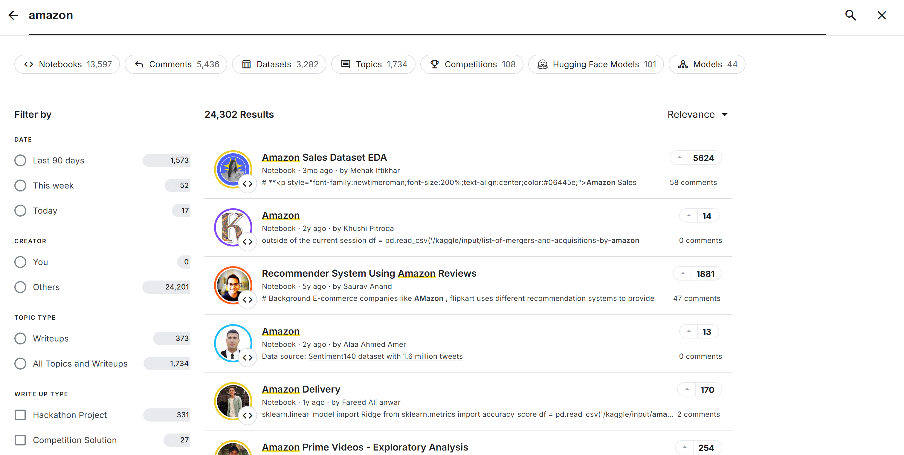 Kaggle 上的亚马逊数据集