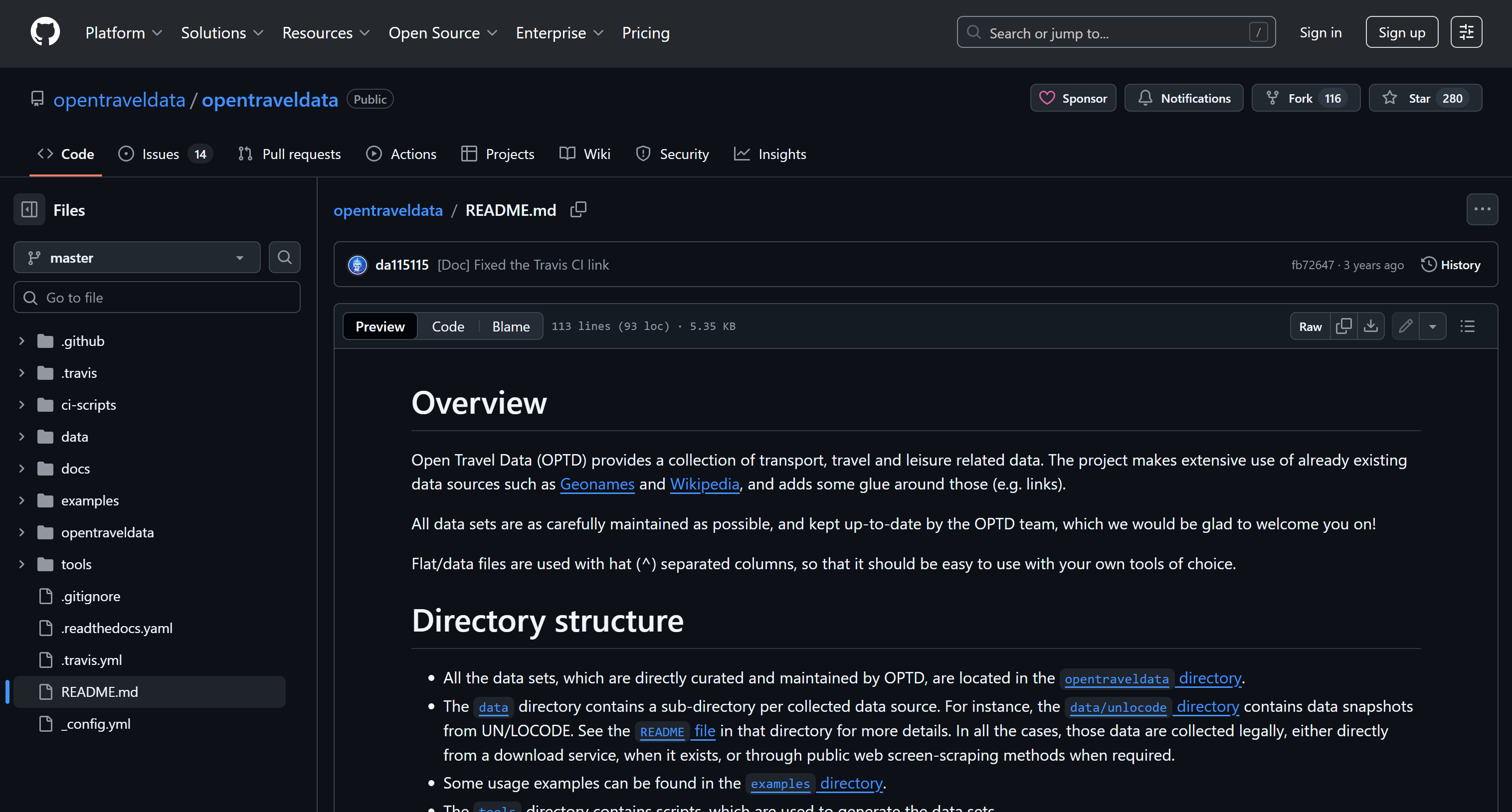Open Travel Data 的仓库