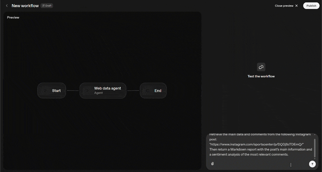 在 OpenAI Agent Builder 中执行提示词