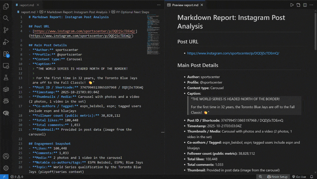 在 Visual Studio Code 中查看 Markdown 结果