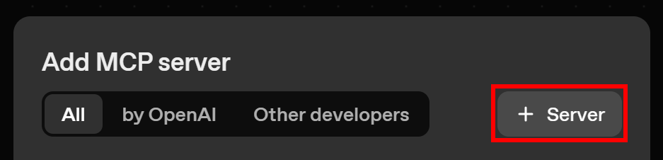 点击 “+ Server” 按钮
