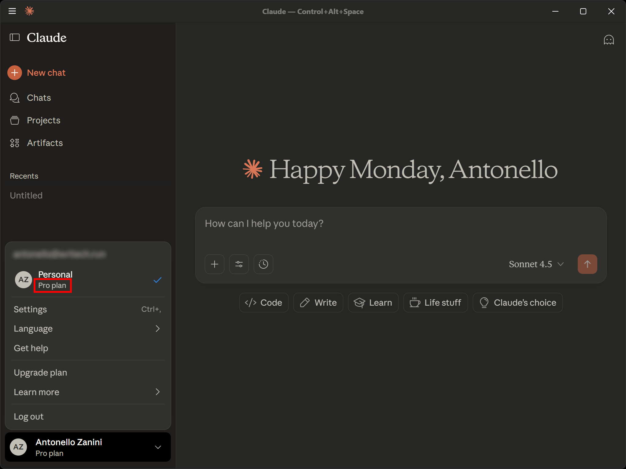 检查是否处于正确的 Claude 套餐