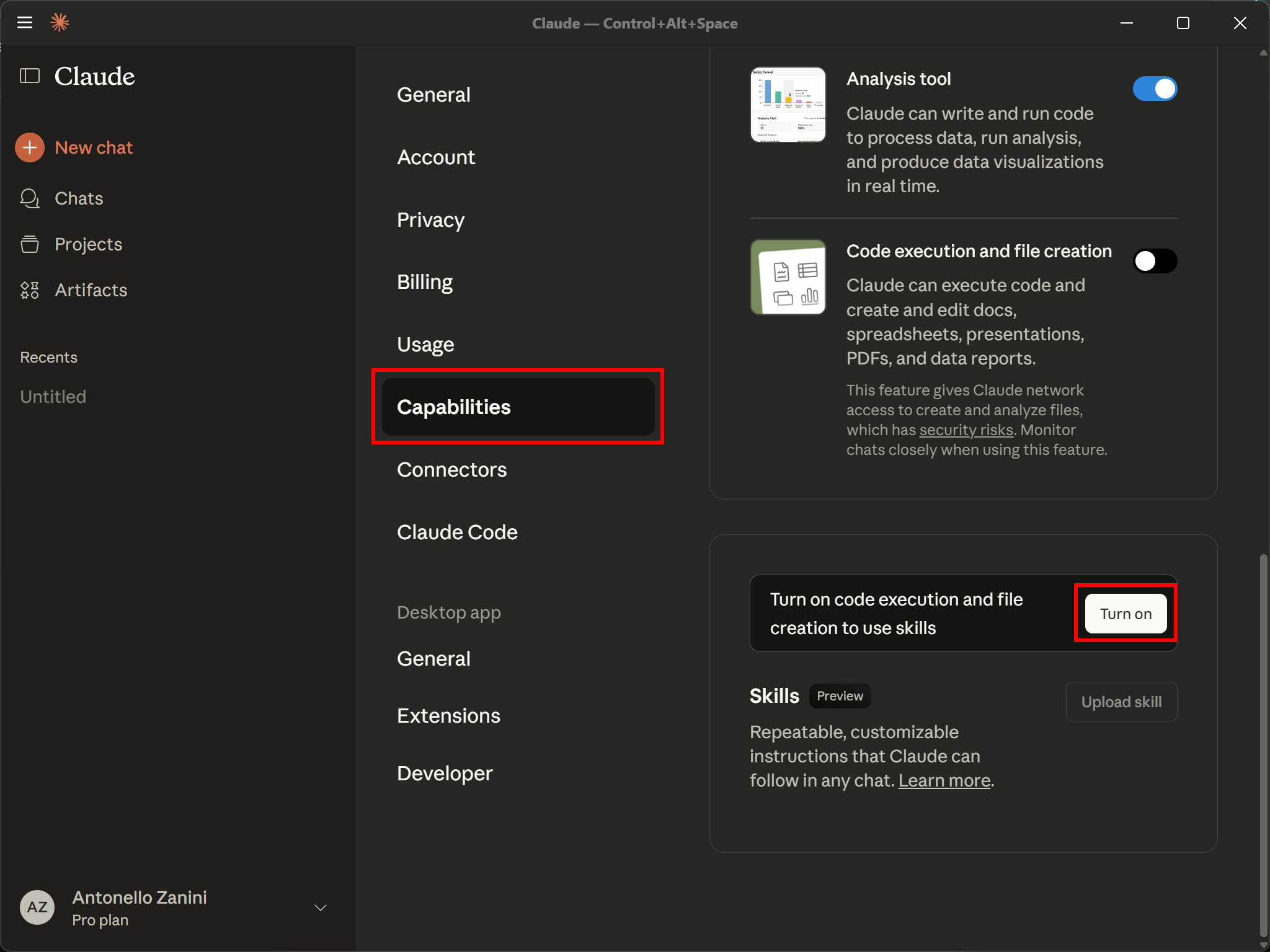 点击“Turn on”按钮