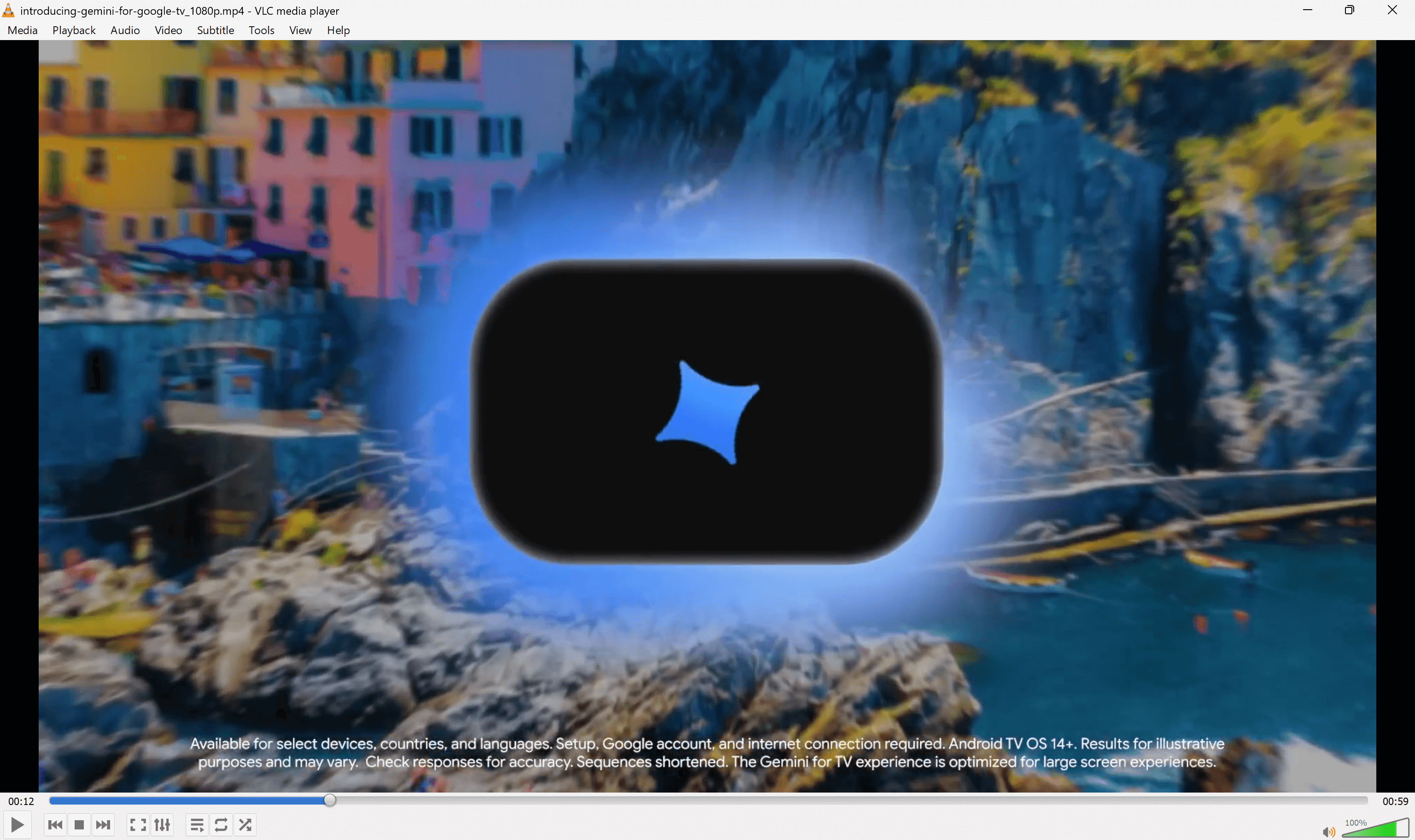 用 VLC 打开 introducing-gemini-for-google-tv_1080p.mp4