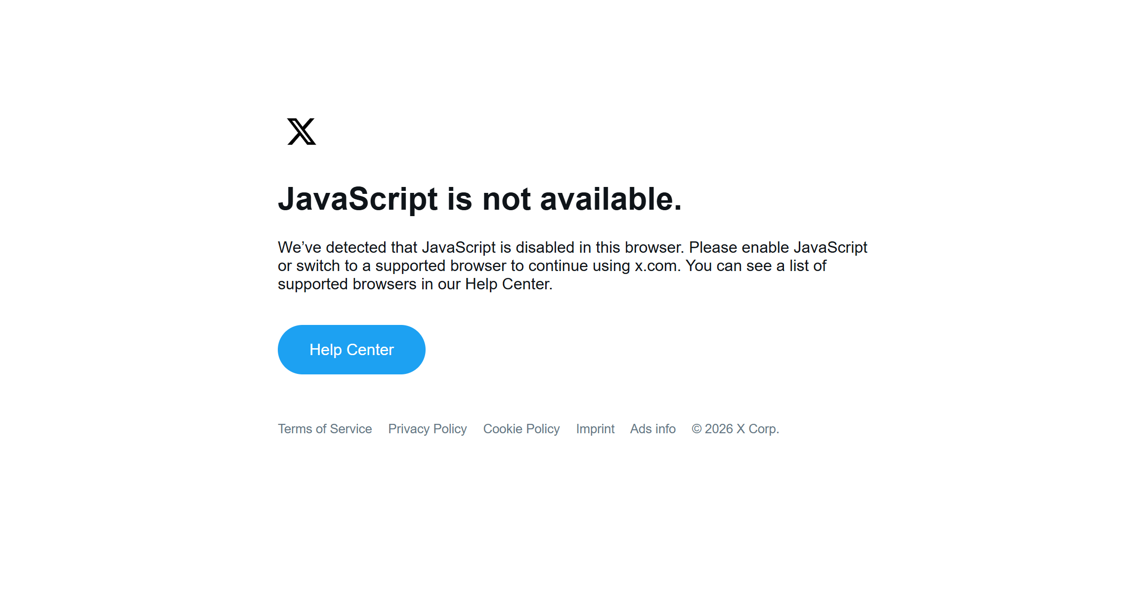 X 的 JavaScript 渲染检查机制