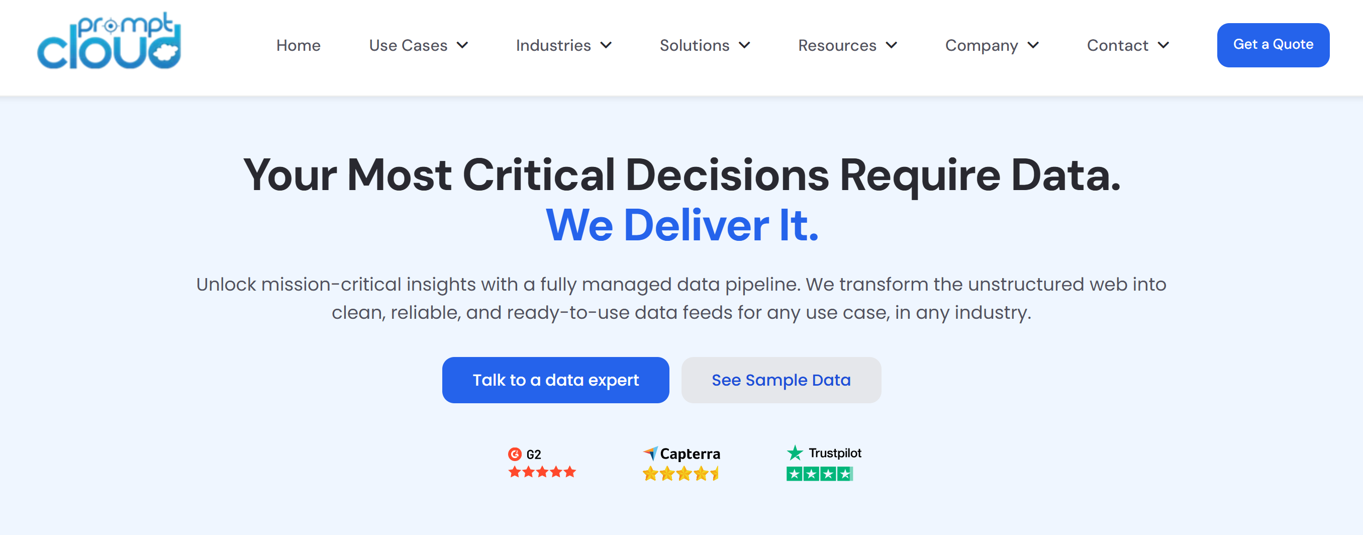 PromptCloud 的网页抓取服务