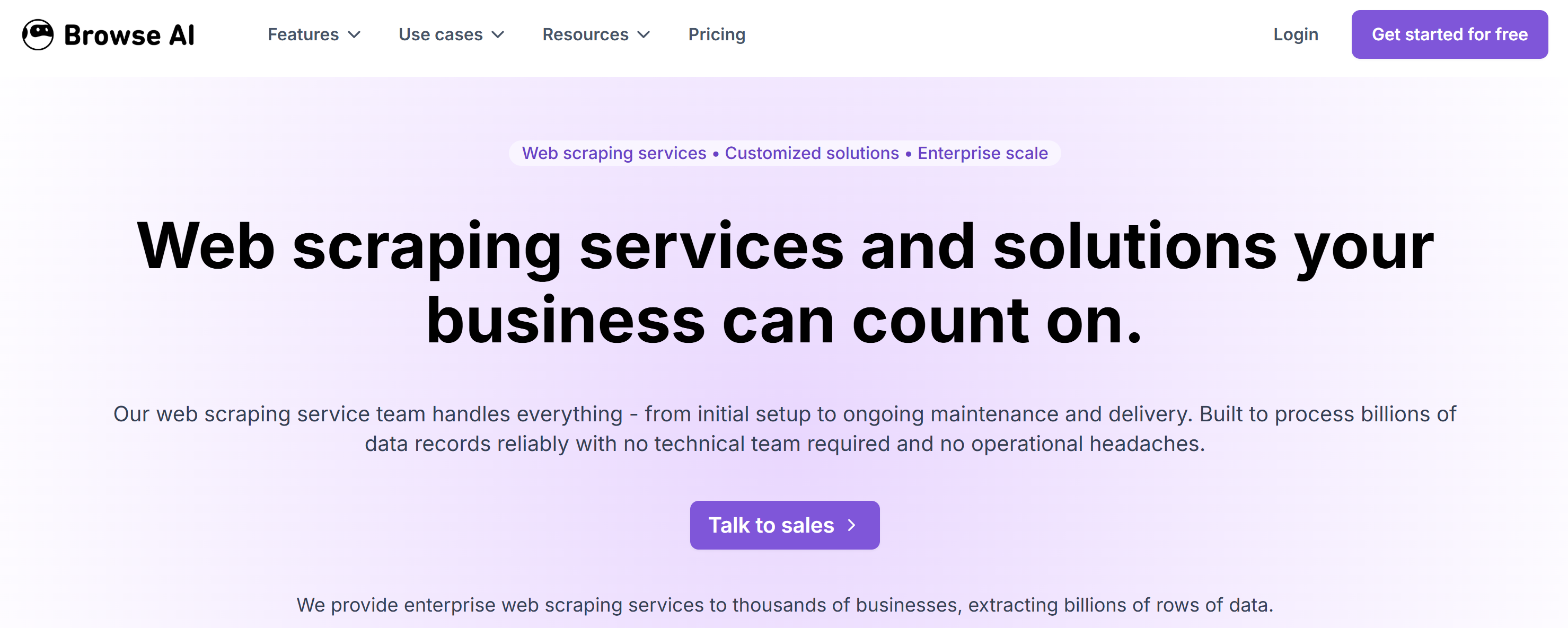 BrowseAI 的网页抓取服务