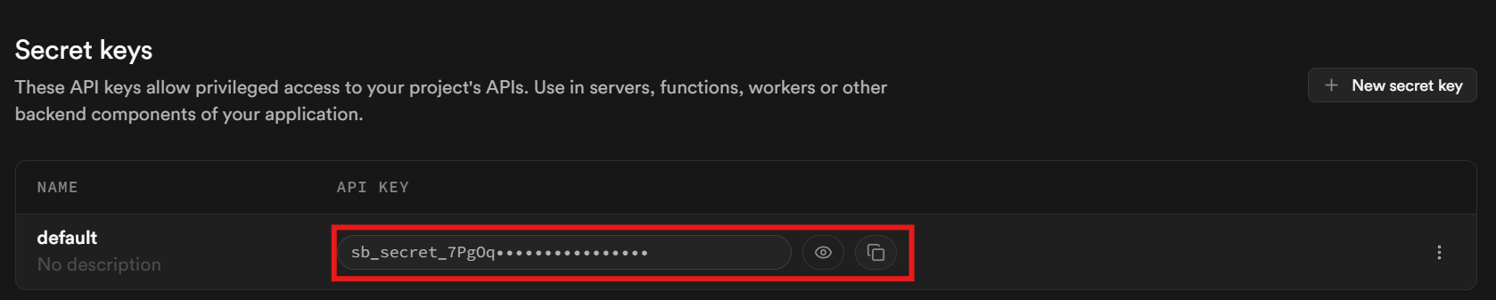 获取 Supabase API key