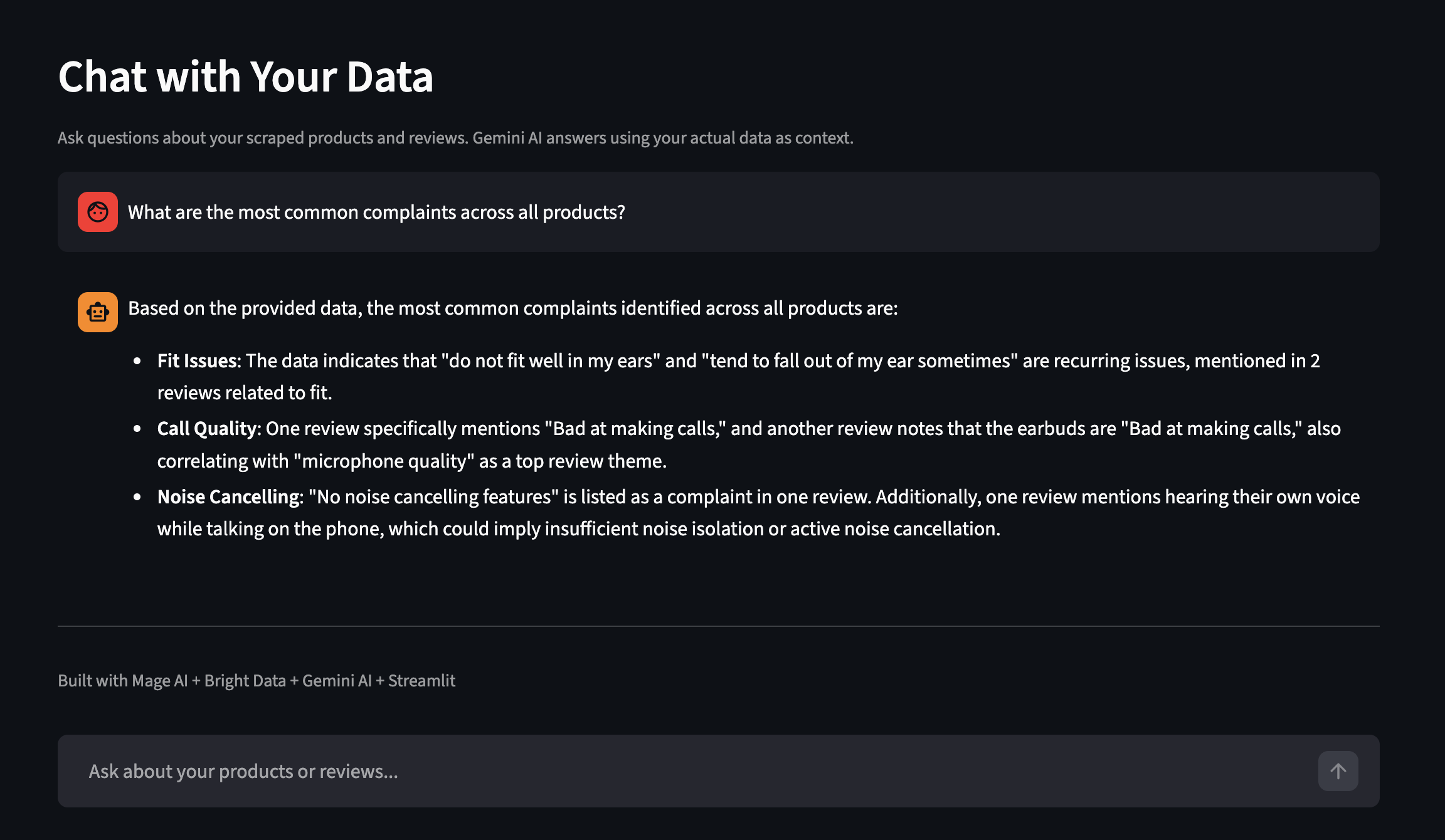 Chat with Your Data 功能——用自然语言提问抓取到的 Amazon 数据