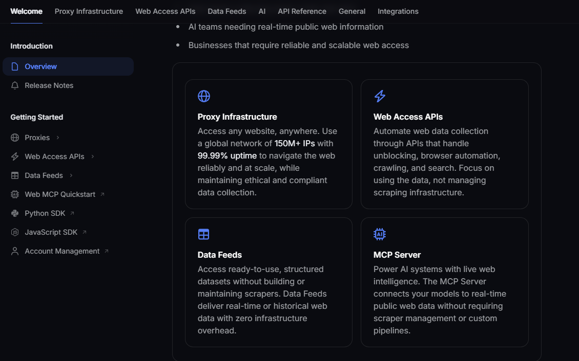 Bright Data 的文档