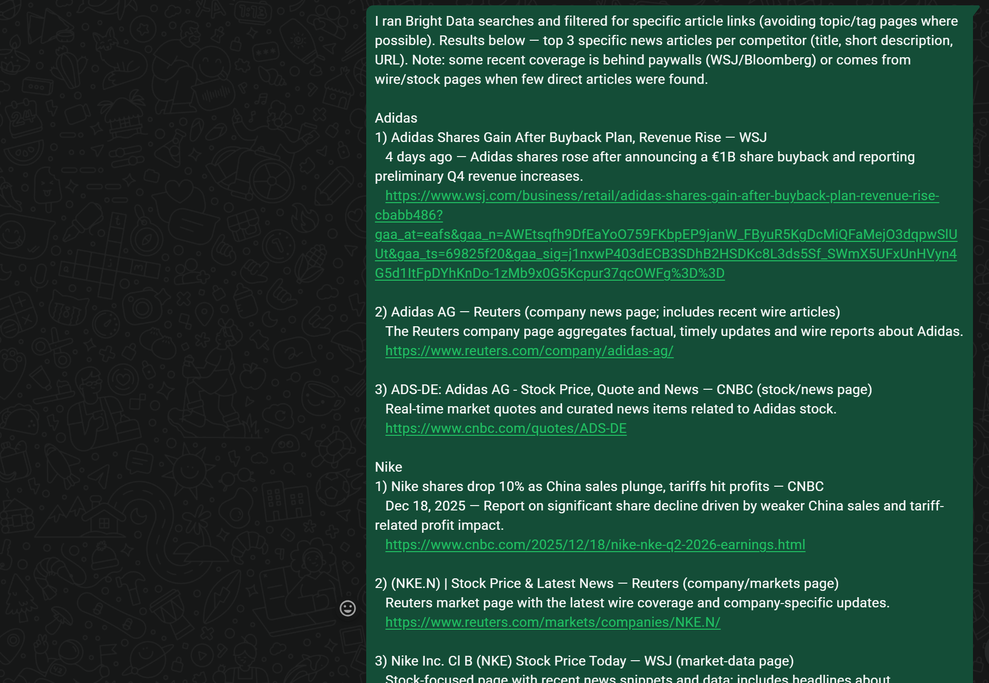 AI 助手检索到的新闻文章
