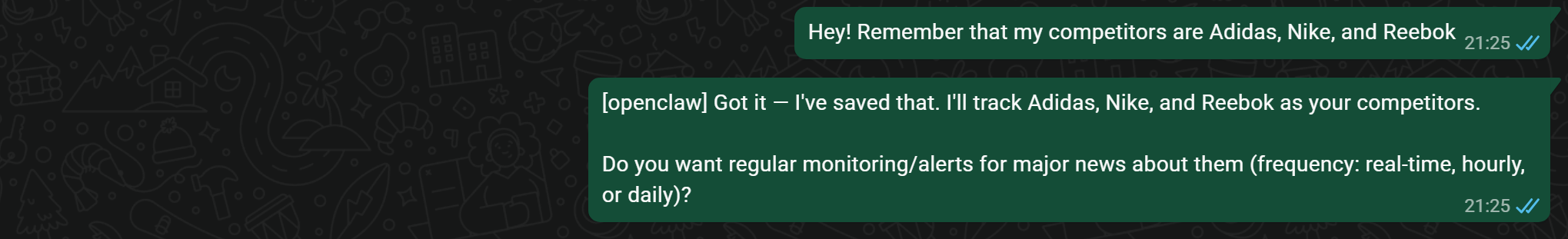 对第一条消息的回复