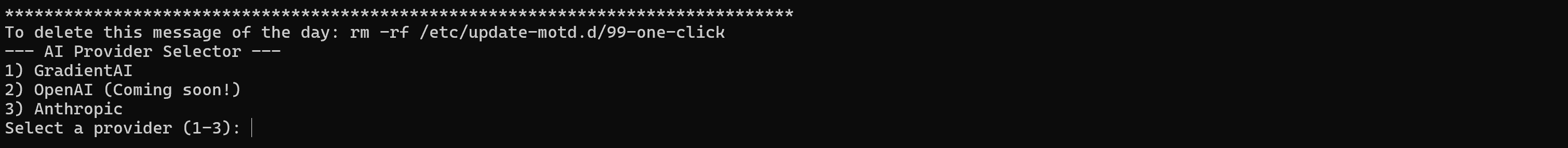 添加你的 Anthropic 或 Gradient AI API key