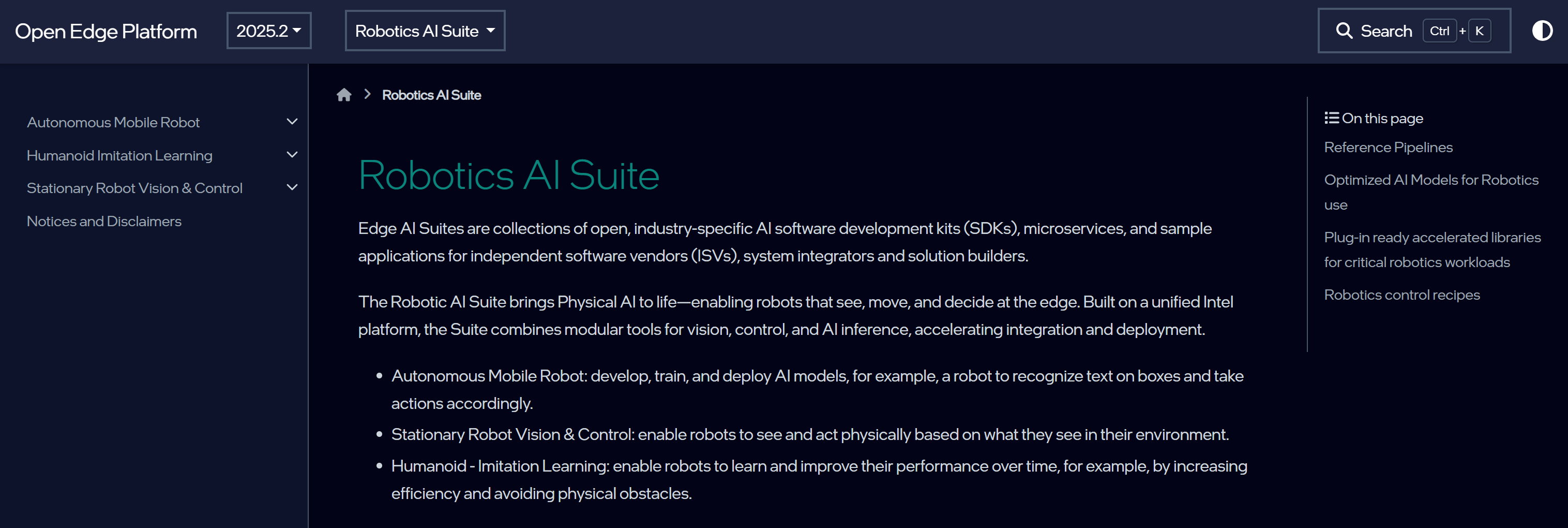 Intel 的 Open Edge Robotics AI Suite