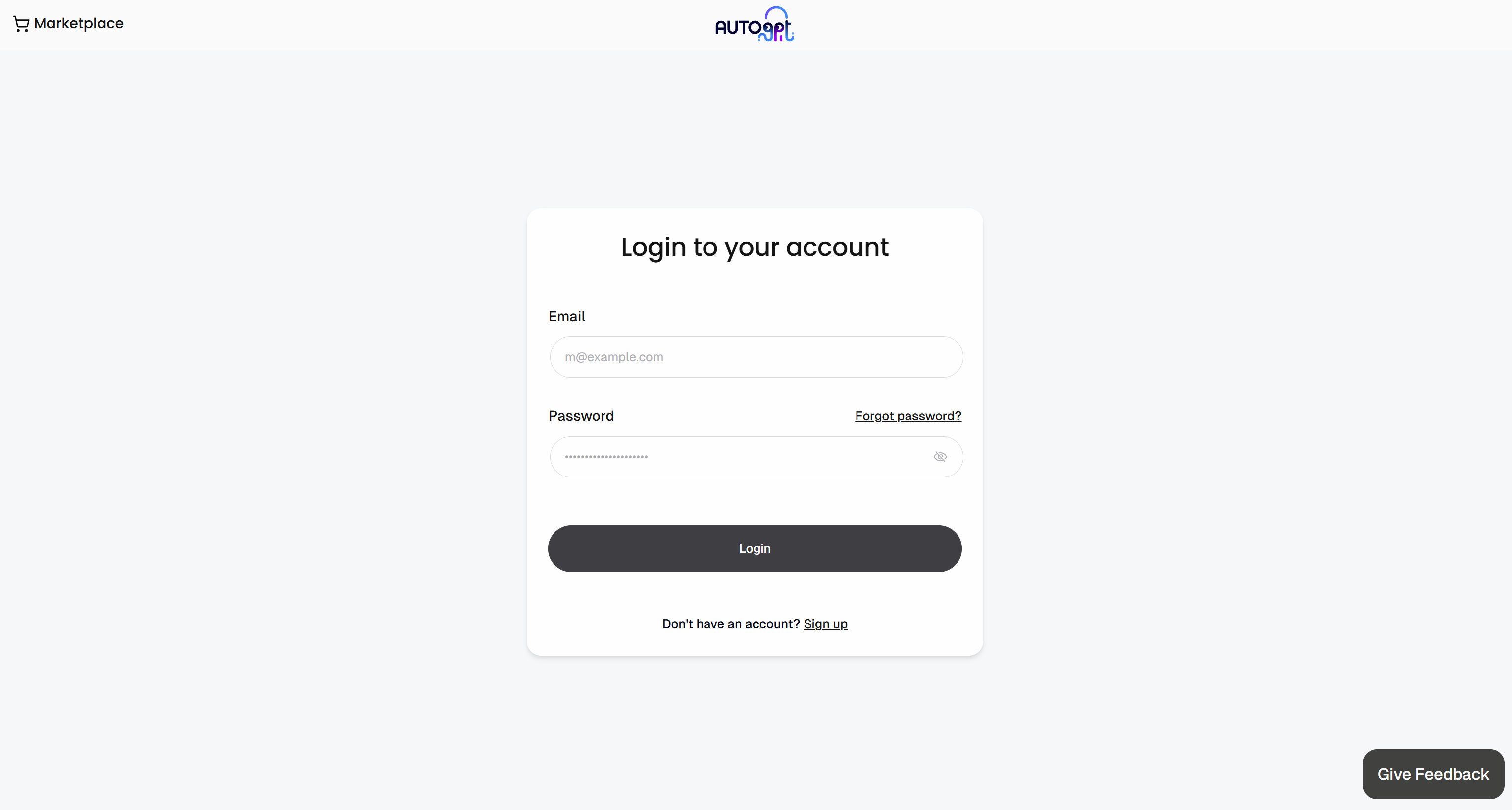 AutoGPT 登录界面