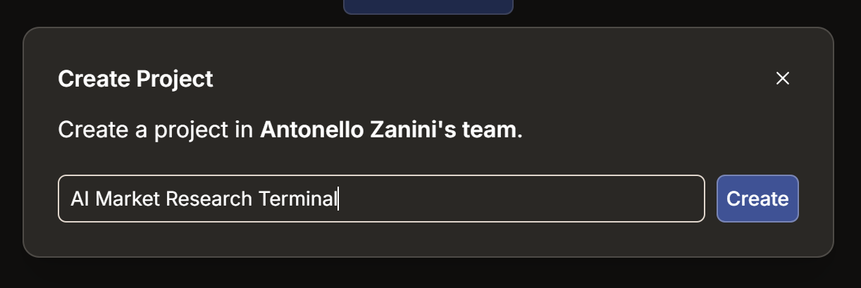 为新的 Convex 项目命名