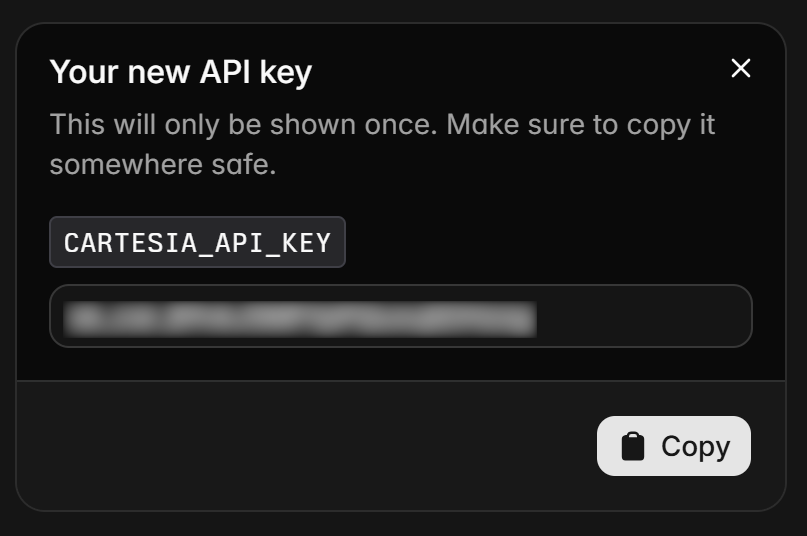 获取你的 Cartesia API key