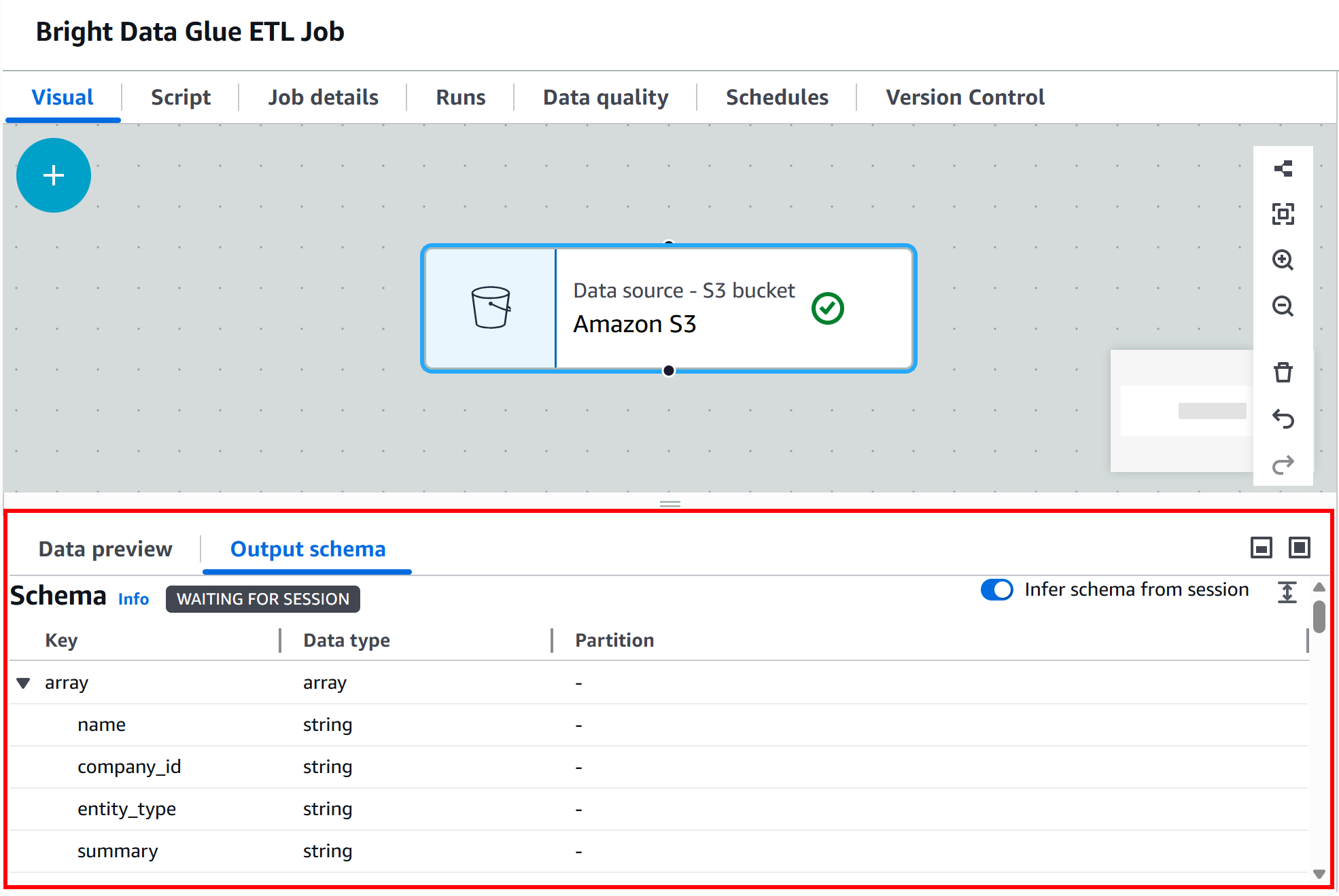 “Output schema” 部分