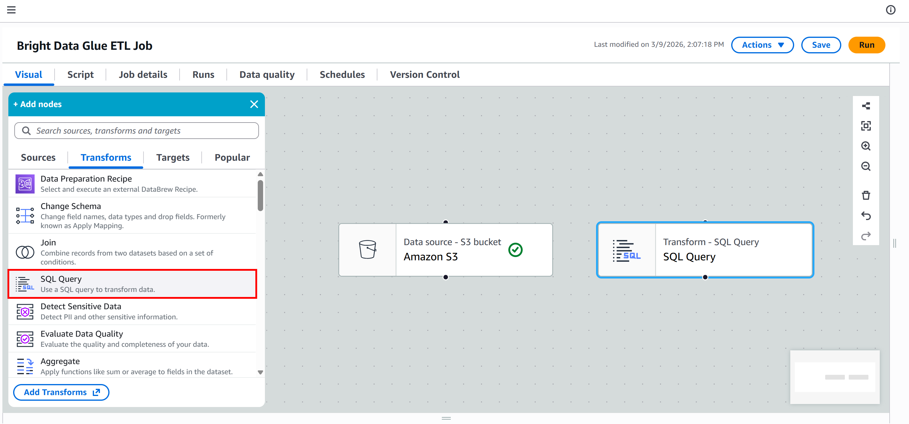 添加 “SQL Query” 节点