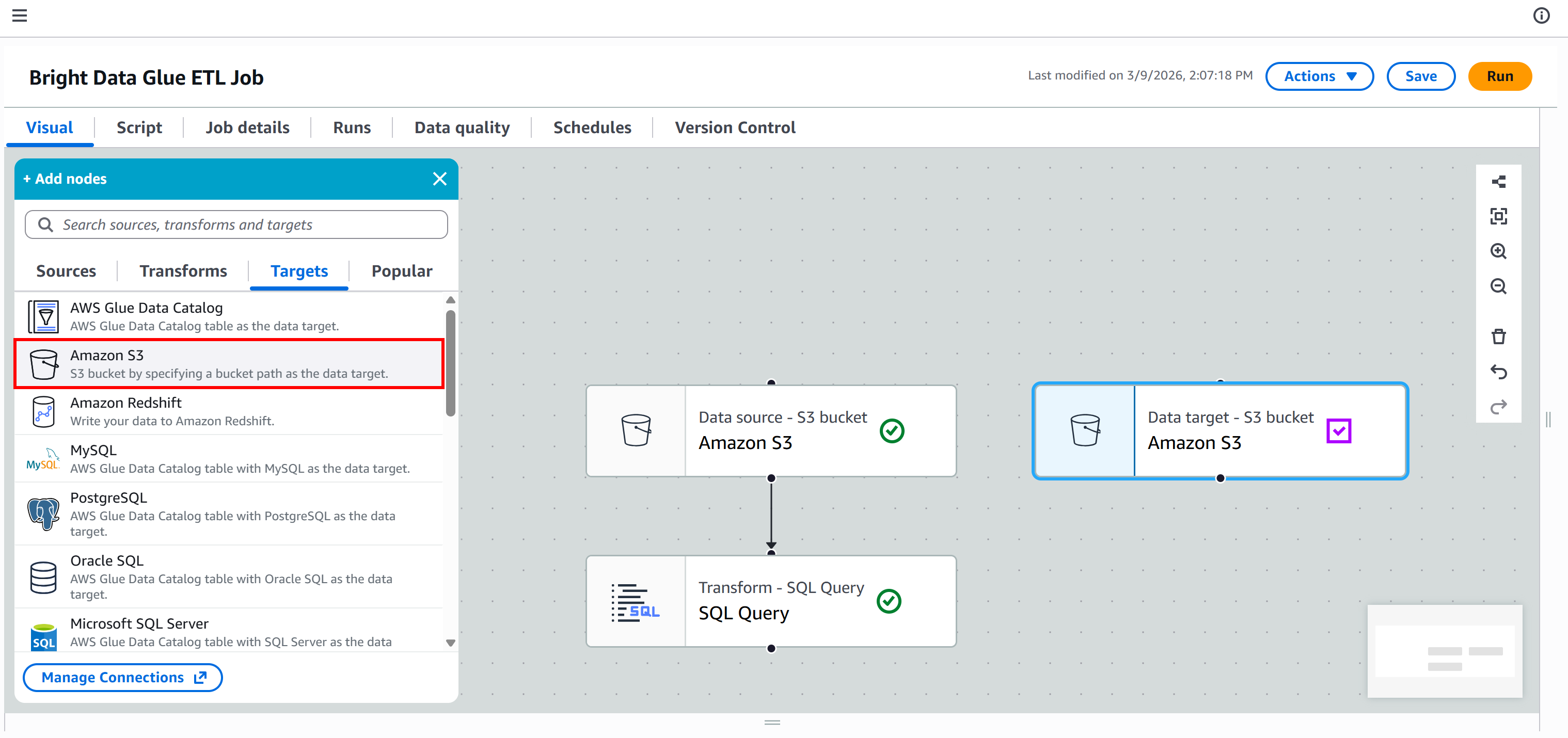 添加一个 “Amazon S3” 节点