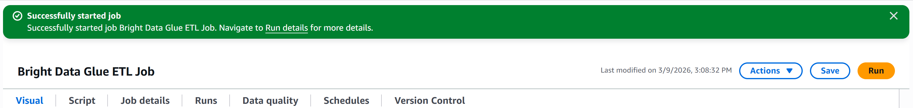 作业成功启动通知