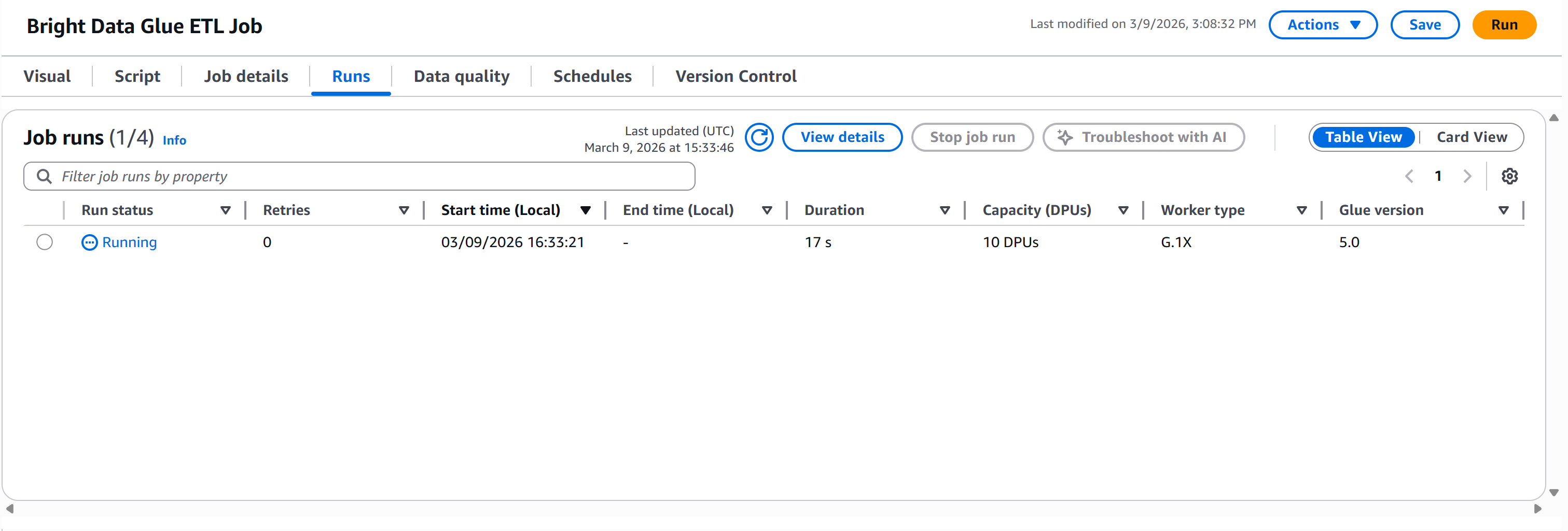 注意作业运行记录
