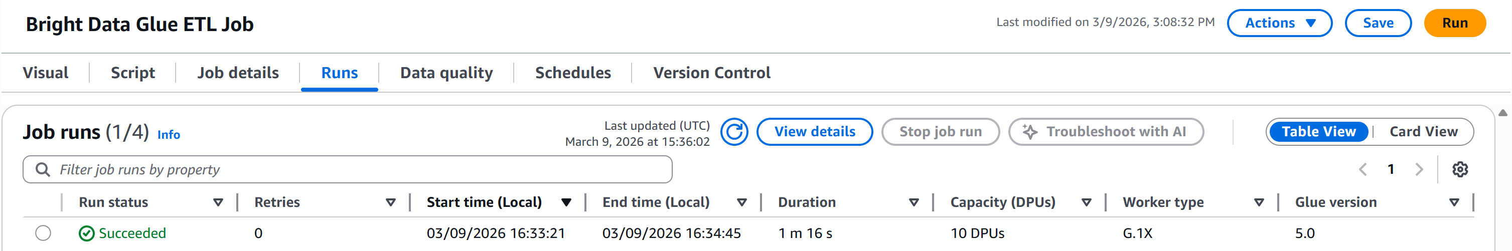 注意 “Succeeded” 状态