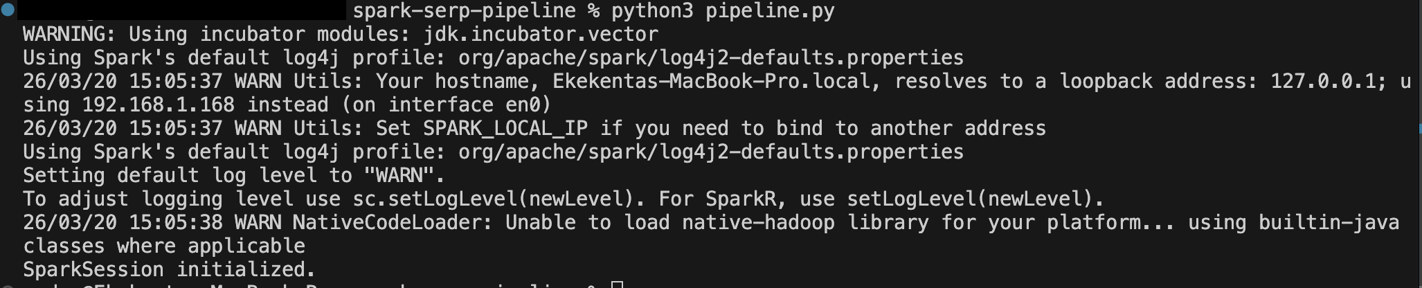 SparkSession 已初始化。