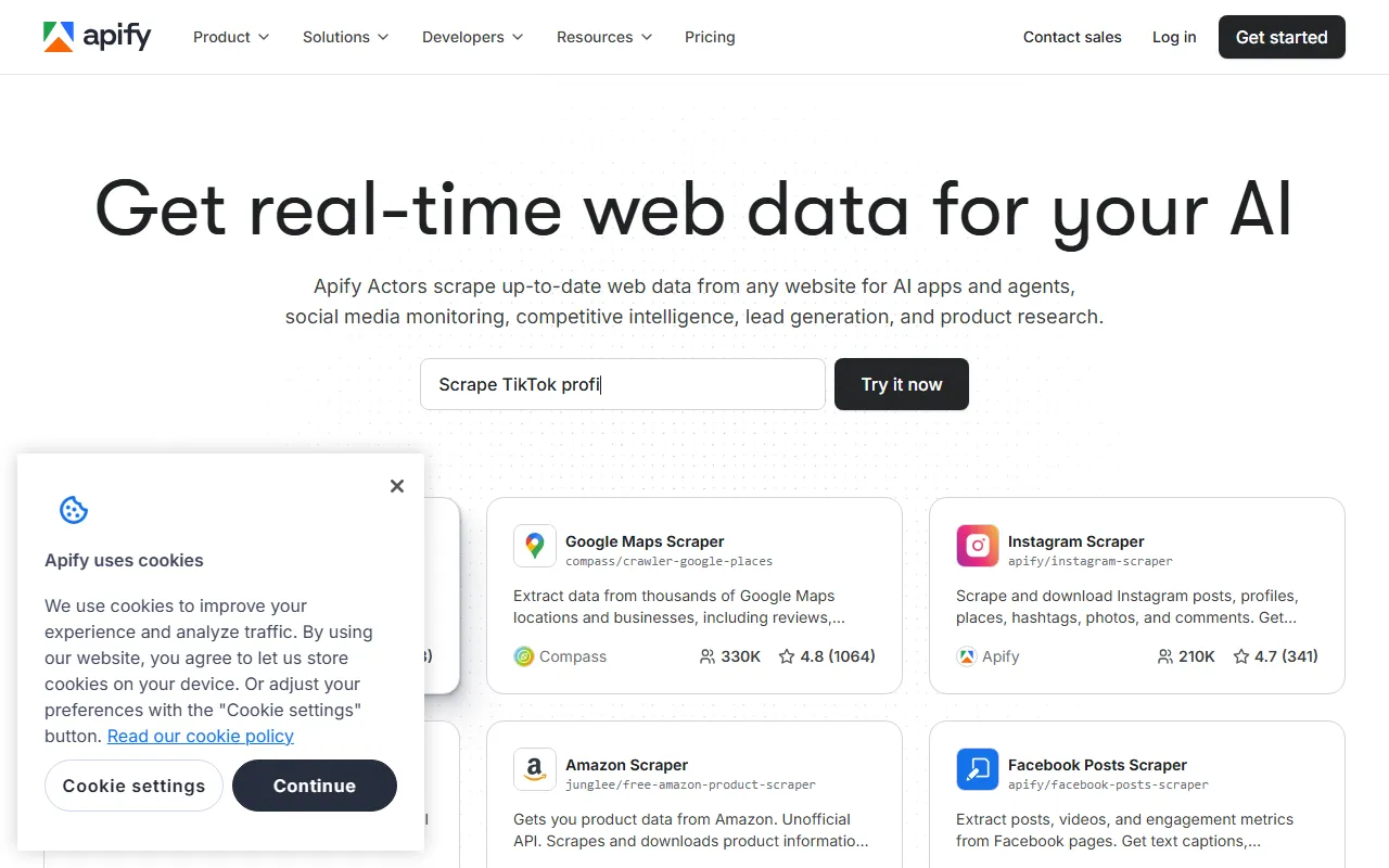 Apify 控制面板