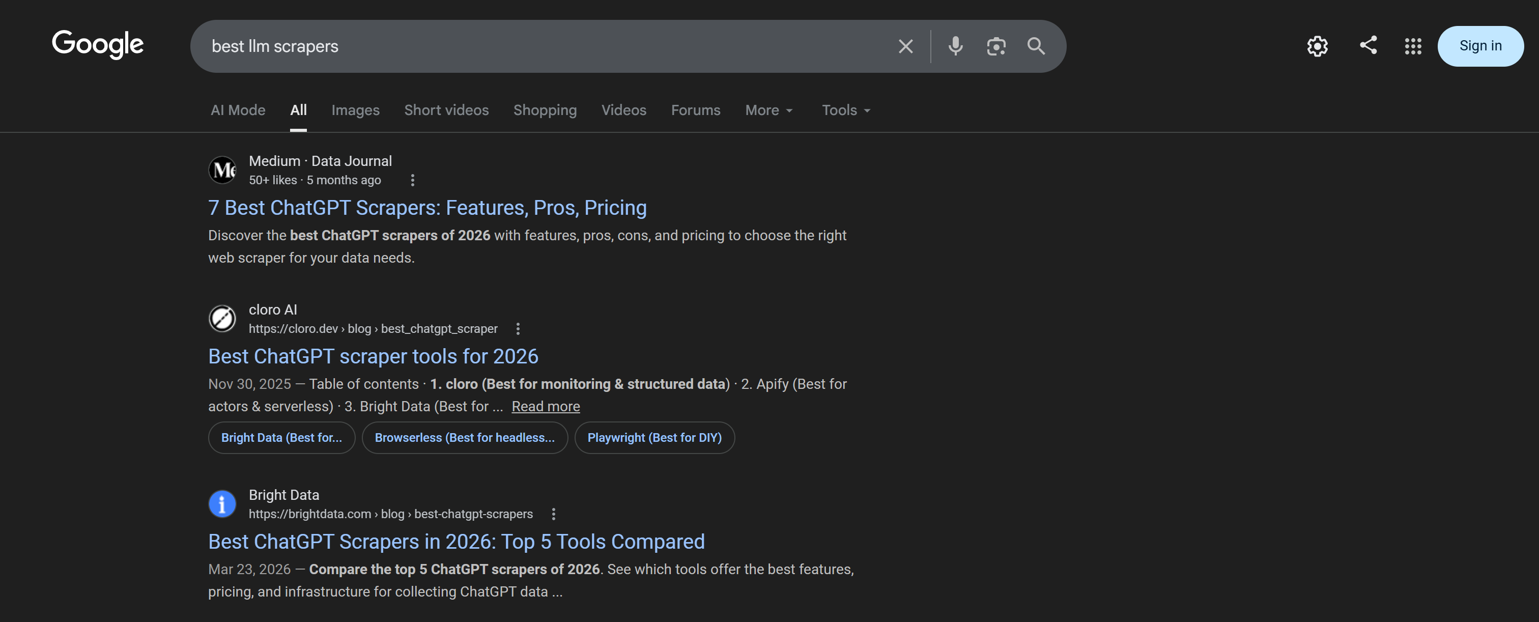 “best cheap 抓取工具” 的 Google SERP