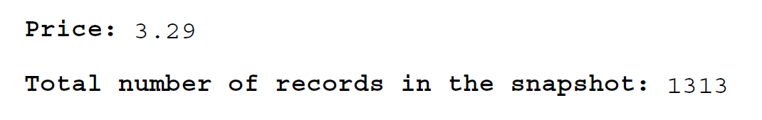 汇总报告中的定价信息