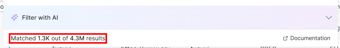 注意筛选后记录的数量