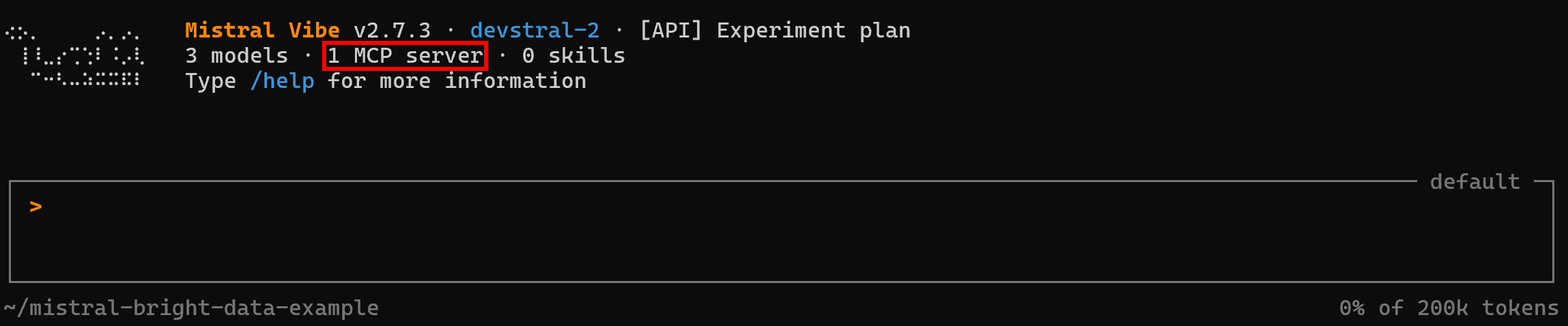 注意已连接一个 MCP 服务器