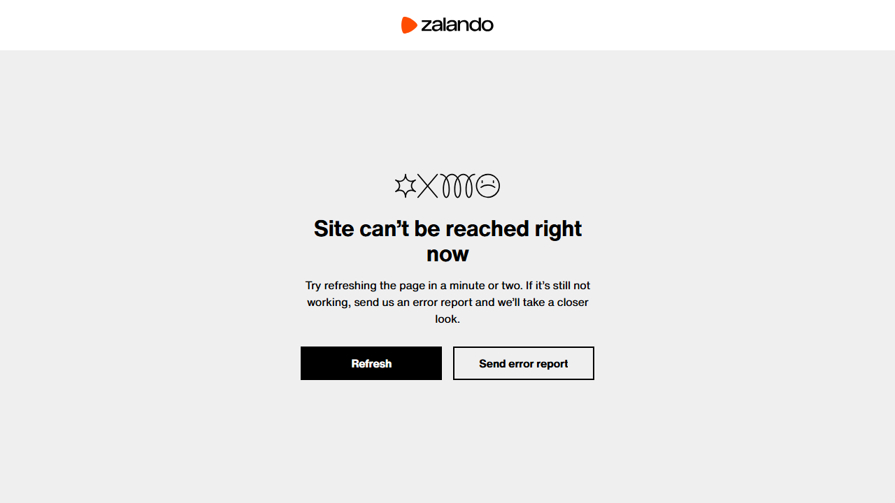 “zalando.png” 文件中包含的错误页面