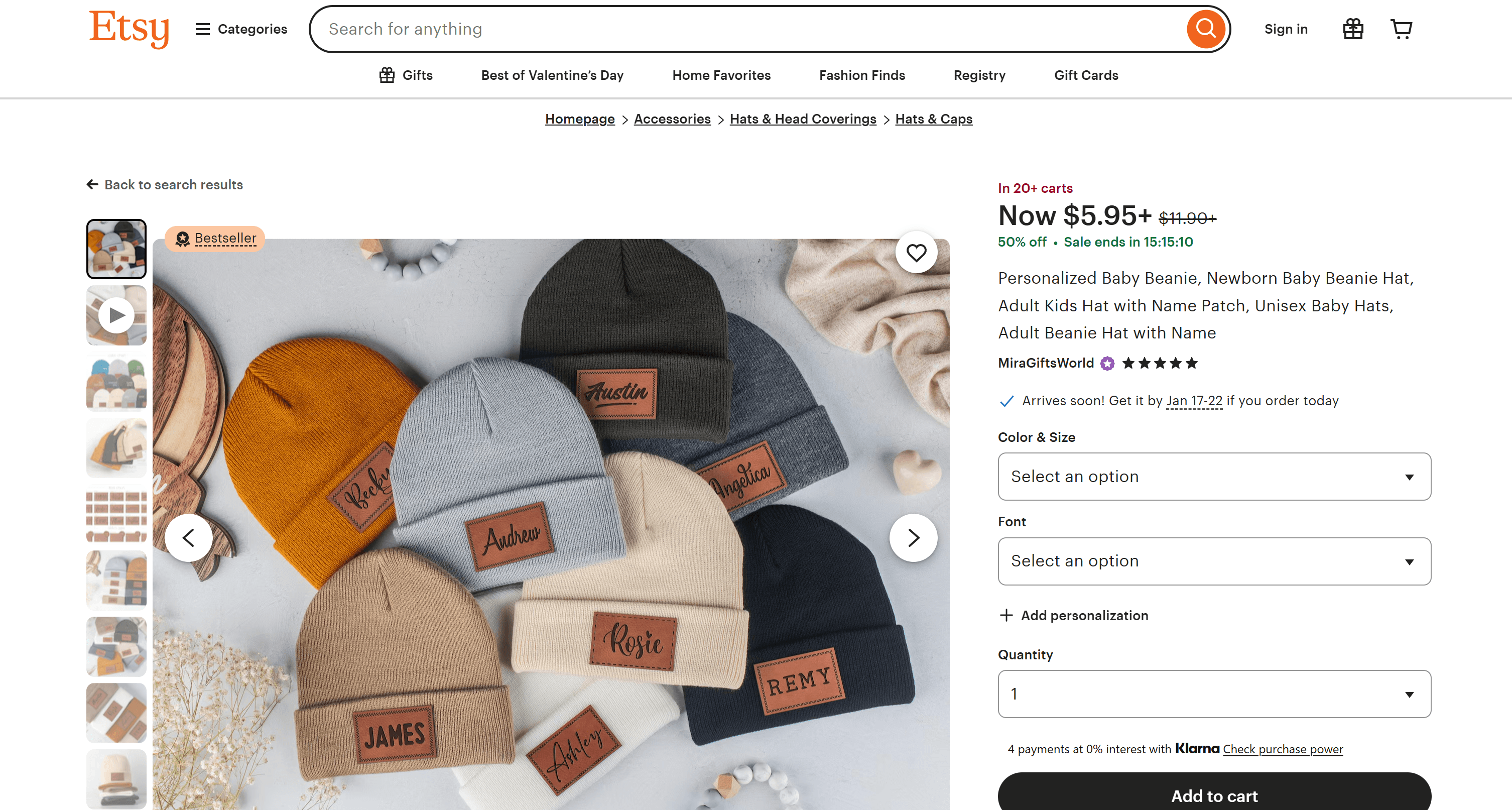目标 Etsy 产品页面