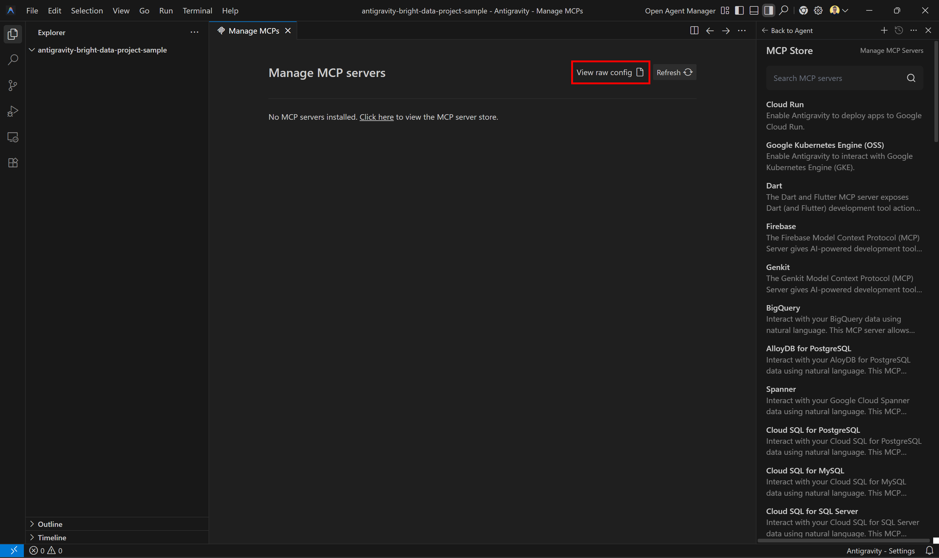 点击“View raw config”选项