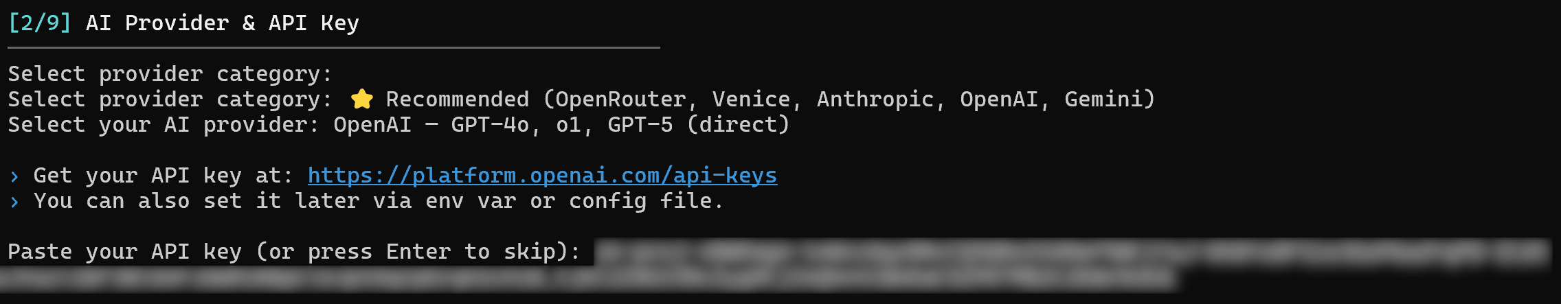 配置你的 OpenAI API key